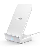 Anker Wireless Charger, PowerWave 7.5 Stand, Qi-Certified, Fast Charging iPhone 11, 11 Pro, 11 Pro Max, XR, Xs Max, Xs, X, 8, 8 Plus, Samsung Galaxy S10 S9 S8, Note 10 Note 9 (No AC Adapter) - White
