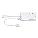 CABLEDECONN Multiport 4-in-1 HDMI to HDMI/DVI/VGA Adapter Cable with Audio Output Converter (White)
