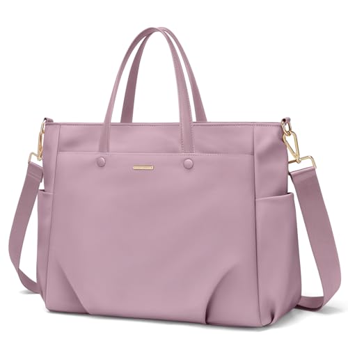 GOLF SUPAGS 15.6 Zoll Laptop Umhängetasche, Computer Tragetasche für Damen, Stilvolle Handtasche für Arbeit und Reisen (Rosa Lila)