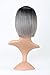 Short Bob Wigs,Gray Bob Wigs,Straight Ombre Wigs, Cosplay Wigs,Ombre Gray Wigs,Bob Wigs, Short Straight Synthetic Hair Free a Wig Cap