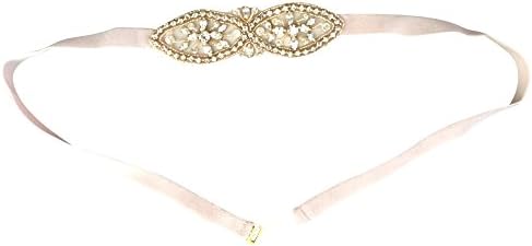Nestina bridesmaids belt with golden rhinestones Blush Small