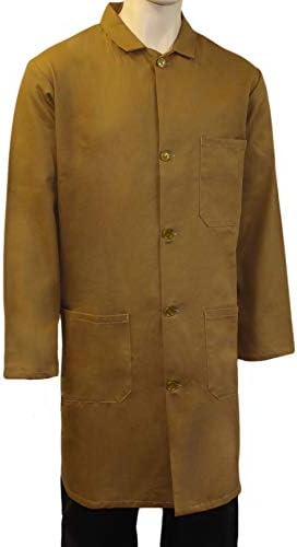 WSC Workwear Warehouse Unisex Coat (Khaki) - Fastened With 5 Buttons, Back Vent For Ease Of Movement