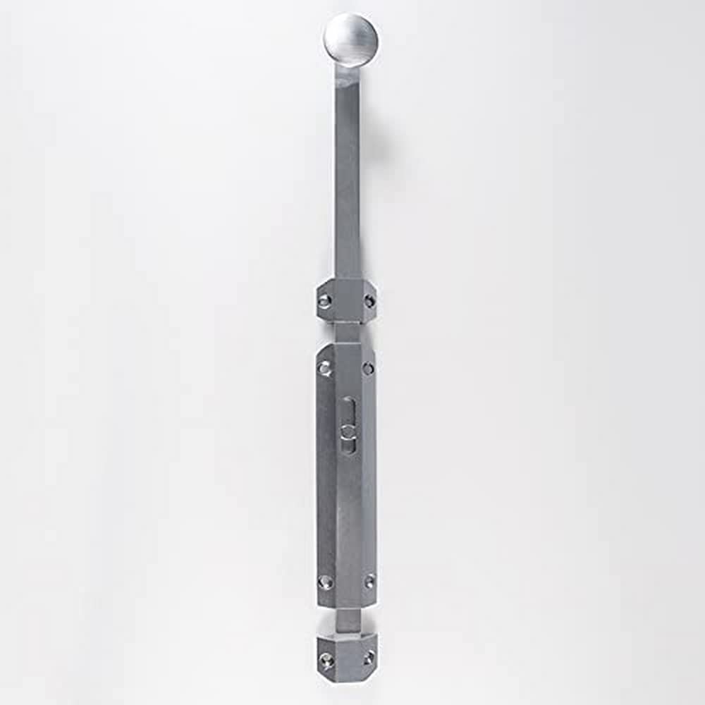 Carlisle Brass AQ82EXSC Surface C/W 2 Extruded & ONE Flat Keeper with 6 INCH Extended Bolt 32MM KNOB, Satin Chrome, 300mm (12")