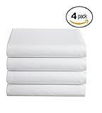ProCare Flat Hospital Bed Sheets, White 4pk