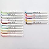 15 Color Full Set - Zebra Mildliner Soft Color Double-Sided Highlighter Marker