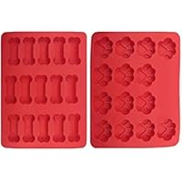 Sanvan Silicone mold,2 pack, Paws & Bones Dog Treats Baking Moldes for pet lovers baking,Kitchen,Cake, chocolate,candy