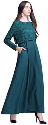 Women Maxi Dress, Timoon Ladies Elegant Lace Cocktail Long Sleeve Muslim Dubai Kaftan Abaya Dress Long Gown Dress