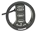 3-Port USB 2.0 In-Desk Hub, Fits 6 cm (2.4 in.) Grommet Hole, Manhattan 161077