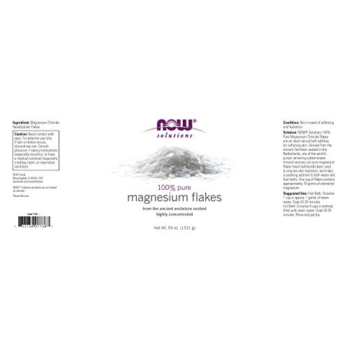 NOW Solutions, Magnesium Flakes, 100 Pure, from the Ancient Zechstein