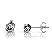 Chuvora 925 Oxidized Sterling Silver Tiny Love Knot 5 mm Post Stud Earrings for Women