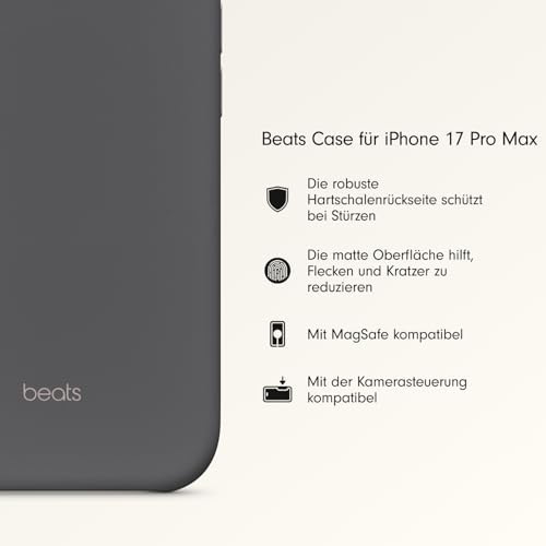 iPhone 17 Pro Max Case mit MagSafe und Kamerasteuerung, Matte Außenseite, Innenfutter aus Mikrofaser – Granitgrau