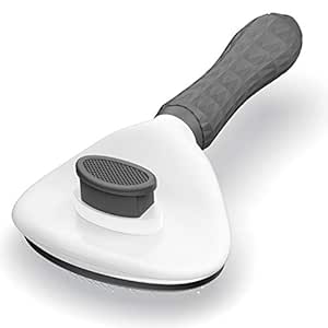 Dog &amp; Cat Brush, Self Cleaning Slicker Brush for Short and Long Hair, Shedding Grooming Brush to Remove Loose Hair, Mats, Tangles, Gray
