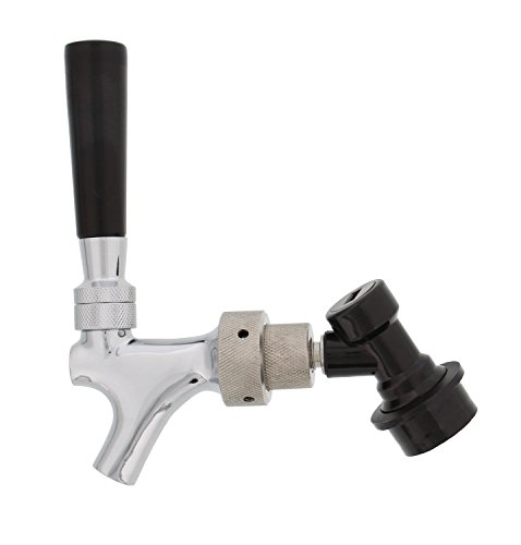 Beer Tap Faucet with Ball Lock â€“ Compact Chrome Plated Brass Dispenser for Keg Tap â€“ No Hose or Picnic Faucet Needed