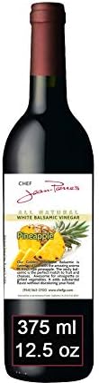 Chef Jean Pierre's Italian Balsamic Vinegar - 375ml (12.5oz) Rich Golden Pineapple Flavor, 12-Year Traditional Barrel Aged - Ideal For Enhancing Your Meals