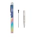 Ballpoint Pens, 5 PCS Rose Gold/Blue/Purple/Pink/Rainbow Metal Pens Desk Accessories, Black Ink Bling Dynamic Liquid Diamond Pen Christmas Gifts for Women