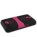 Aimo Wireless for Huawei Valiant Y301/Ascend Plus H881c MetroPCS/Straight Talk Armor 3-in-1 Case with Stand - Retail Packaging - Black/Hot Pink