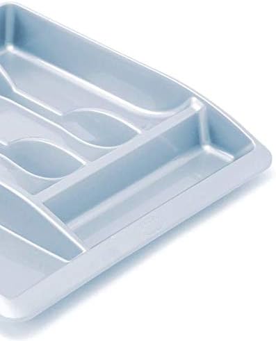 Addis 518385 Eco 100% Recycled Plastic Cutlery Utensil Drawer Organiser Tray, Light Grey, Single - Image 4