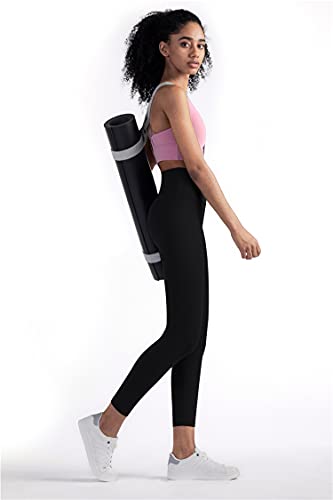 ROWNYEON Yoga Pants for Women Yoga Leggings with Pockets High Waist Workout Leggings 7/8 Length Tummy Control Athletic Leggings Black