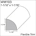 Flexible Moulding - Flexible Quarter Round Moulding - WM103-1-1/16