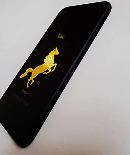 AEON METAL STICKER Metal Sticker Horse Mobile Sticker - Pack of 2 Stickers (Golden)