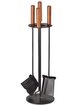 HARK Kaminbesteck KB70-0860 schwarz Griffe Buche