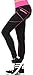 Neonysweets Womens Capris Exercise Gym Running Yoga Pants Phone Pockets (M, Black/Rose)