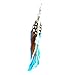 SODIAL(R) Pair Blue Feather Faux Bead Decor Fish Hook Earrings for Ladies