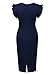 Miusol Women's Retro Ruffles Cap Sleeve Slim Business Pencil Cocktail Dress,Navy Blue,Small
