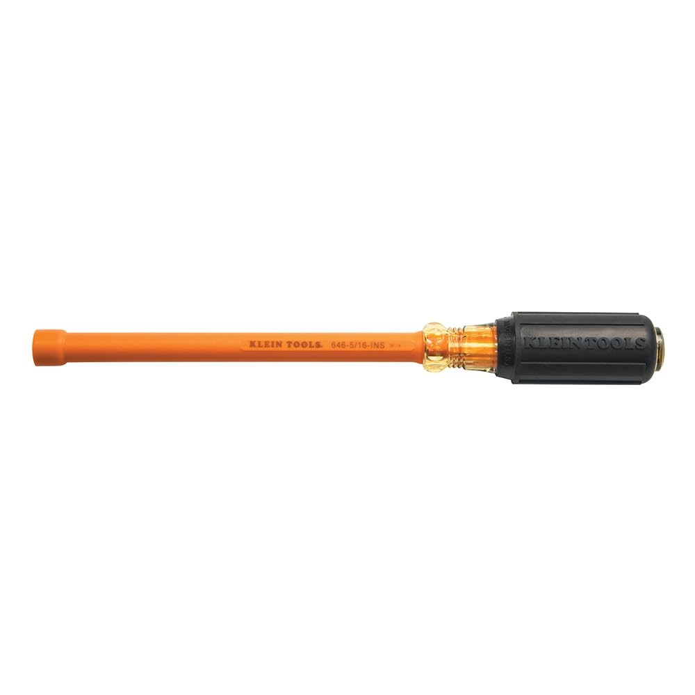 Klein Tools 646-5/16-INS 5/16-Inch Insulated Cushion Grip Nut Driver with 6-Inch Shank, Made in USA