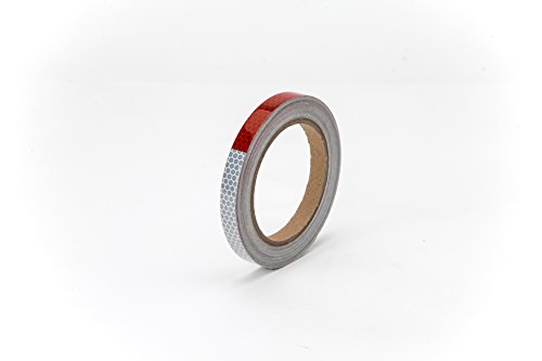 Starrey Reflective Tape 0.5"X10' DOT-C2 High Intensity Red White - 0.5 inch Trailer Reflector Safety Conspicuity Tape for Vehicles Trucks Bikes Cargos Helmets