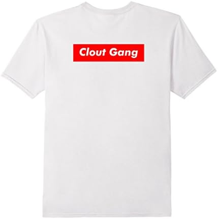 Mens Clout Gang Red Box T-Shirt Back Print Medium White