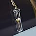 Daisy Natural Ivory Real Flowers Transparent Glass Bottle Pendant 18k Gold Plated Chain Necklace for Women Handmade