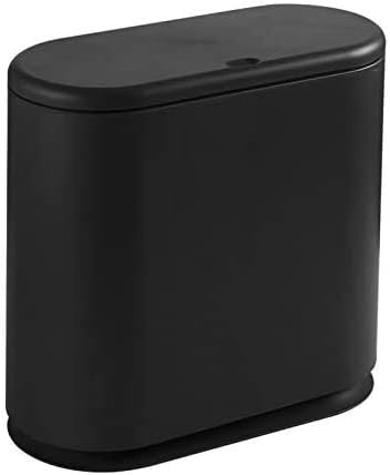 Amazon Ycoco 分別ゴミ箱 スリム 10l フタ付き プラスチック 防臭 おしゃれ スタイリッシュ 分別 分類 キッチン バスルーム リビングルーム オフィス 寝室 トイレ コンパクト 省スペース ブラック ホワイト ブラック フタ付きゴミ箱 オンライン通販