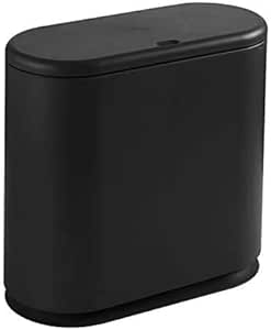 YCOCO - Cubo de basura de plástico delgado con tapa superior de 2,4