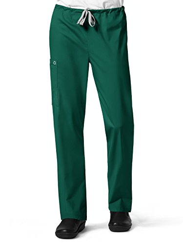 Wink WonderWORK Unisex Drawstring Cargo Scrub Pant, Hunter, XS