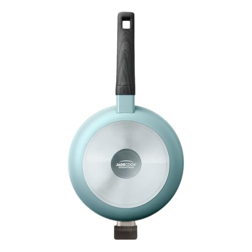 JadeCook Sartén Antiadherente de 30 cm Jade Essentials con Recubrimiento Cerámico de 2 Capas, Mango Tipo Madera Soft Touch, Color Jade