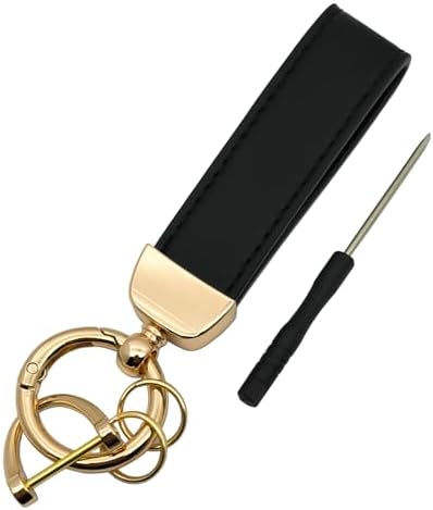 Amazon.com: Bagentry Black Leather Car Keychain, Universal Key Fob