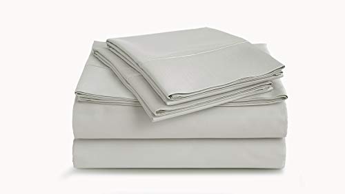 CHATEAU HOME COLLECTION Luxury 100% Pima Cotton 500 Thread Count Ultra Soft Solid Sheet Set, Lowest Prices - Mega Sale, Queen - Moonstone