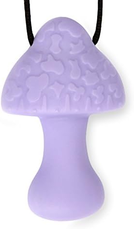 Chewable Silicone Mushroom Pendant Necklace (Autism/sensory/teething/SPD) Nontoxic - BPA and Phthalate Free (Thistle)