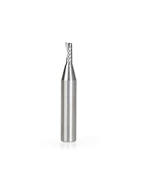Amana Herramienta 51373 SC espiral Flauta Única, 1 8 de corte de aluminio D 'o' X 5 16 CH X 1 4 X 1   1 SHK 2 inch largo up-cut Router Bit con acabado de espejo