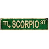 SCORPIO Zodiac Sign Vintage Metal Tin Street Sign Bar Cafe Garage Cave Home Room Wall Bathroom Farmhouse Garden Porch Patio Decor, 16 x 4 Inch