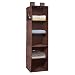 MaidMAX 5 Tiers Cloth Hanging Shelf for Closet Organizer with 2 Widen Straps and 4 Mesh Pockets, Foldable, Brown, 42 Inches High