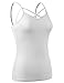 BEKDO Womens Basic Strappy Cutout Spaghetti Strap Solid Cami Tank Top-S-White