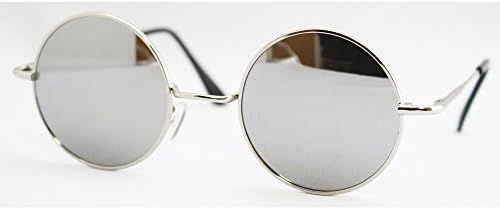 Eight Tokyo (Japan Import) TY3526-5 Men's UV Cut Round Type Mirror Lens Sunglasses Silver/Silver Mirror