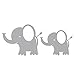 Elephant Wall Decals, Room Decorations, Light Grey, 5-pack, 2 sizes