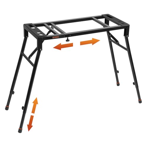 STRICH Klappbarer Keyboardständer – Höhenverstellbar und Tragbar – Stabiler Ständer für 54/61/88 Tasten E-Pianos und Keyboards – Robuster Keyboardtisc
