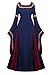 Parlsdy Womens Irish Medieval Dress Renaissance Costume Retro Gown Cosplay Costumes Fancy Long Dress Navy-L