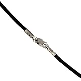 New BLACK Leather Cord Chain (16
