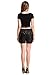 HIKA American Apparel Light Weight Modal Short Sleeve Lace Slim Fit Crop Top Large Black