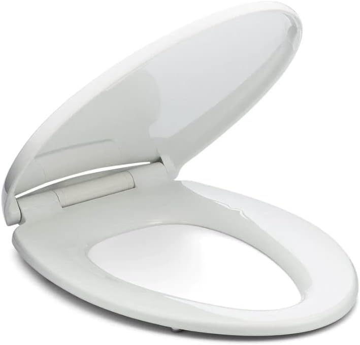 BATH ROYALE Toilet Seat Elongated Superior BR64400, White, Slow